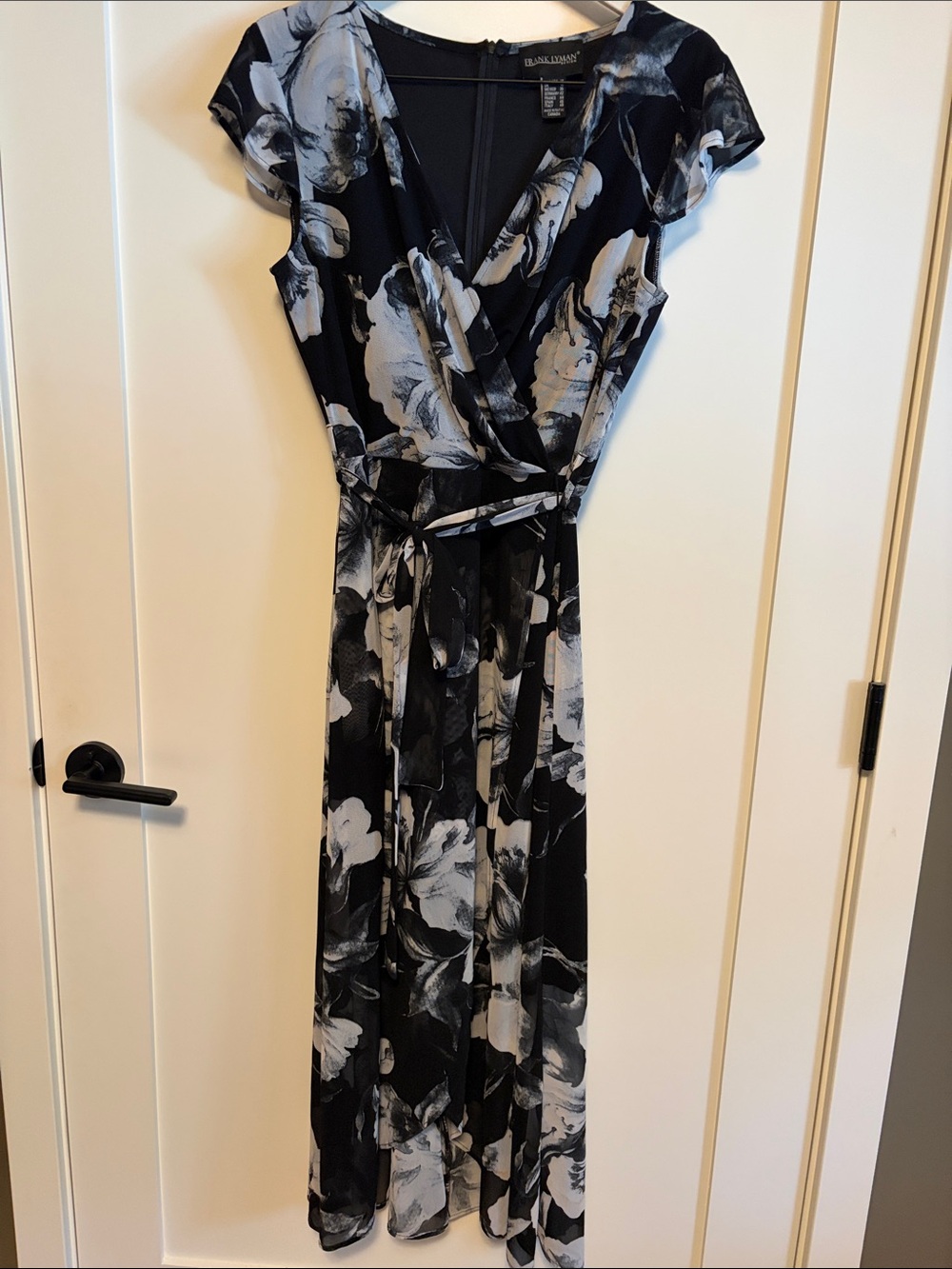Frank Lyman Design Black & White Floral Maxi Dress